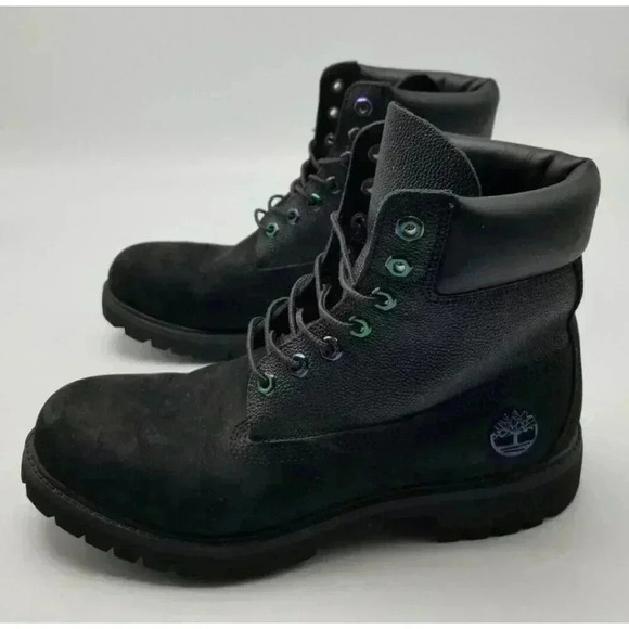 Timberland Boots Limited Release Naughty Black Iridescent Hardware Mens 9M A1|7R